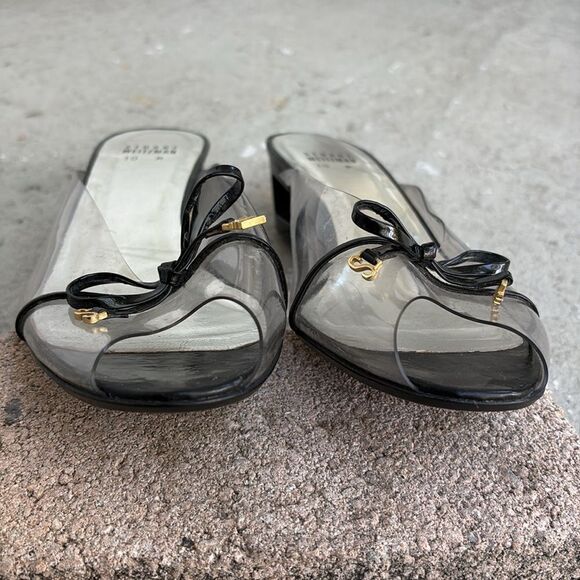 Stuart Weitzman Women's Black Slide Sandals - Picture 6 of 11